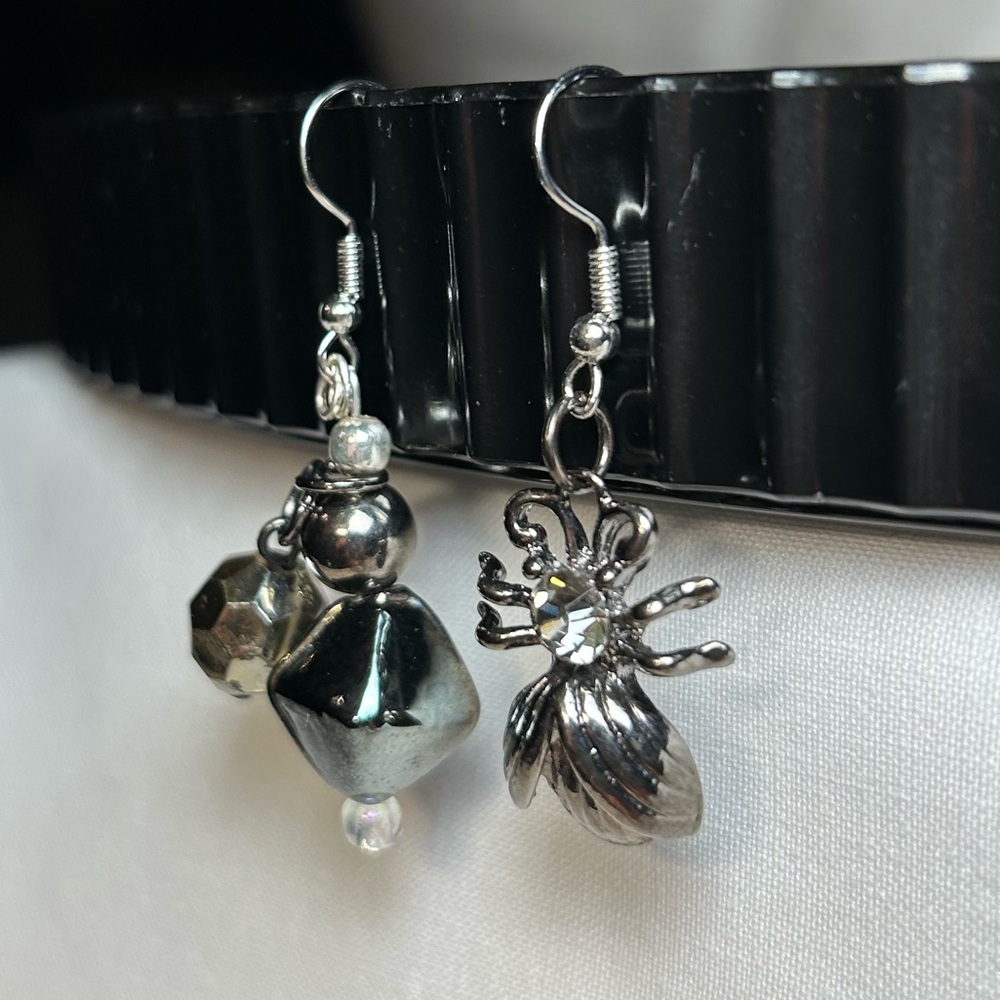 Asymmetrical Beetle Bug Earrings